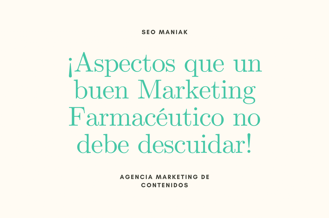 Marketing Farmacéutico no debe descuidar