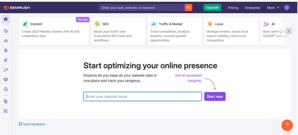 Interface de l’outil Backlink Audit de semrush pour identifier les liens toxiques