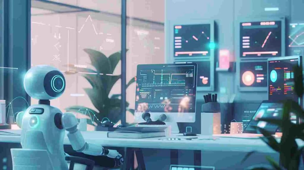 Interface illustrant l’utilisation de l’IA pour automatiser les campagnes publicitaires en 2025